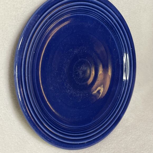 Vintage Fiesta 6 1/4" Appetizer Bread & Butter Snack Discon. Cobalt Blue Plate - Picture 2 of 4